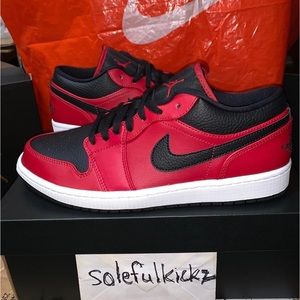 Nike Air Jordan 1 Low Retro Reverse Bred Gym Red/Black-White 553558-605 Sz 11.5